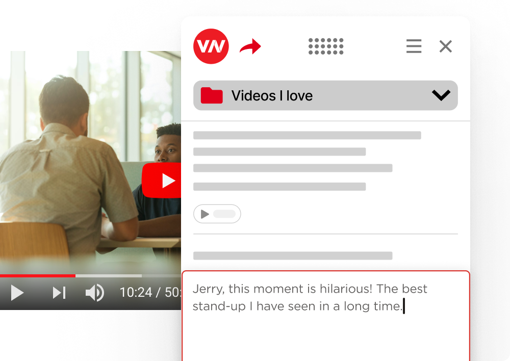 image displays the screenshot button on the video notebook extension. it shows how users can use the screenshot button to take a screenshot of the video that the user is watching.
